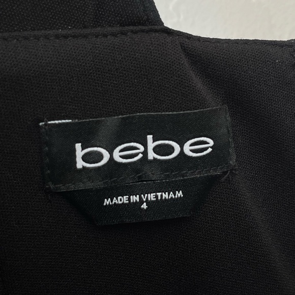 Bebe Little Black Dress with Plunging Deep V Neckline black 4 NEW - Picture 11 of 14